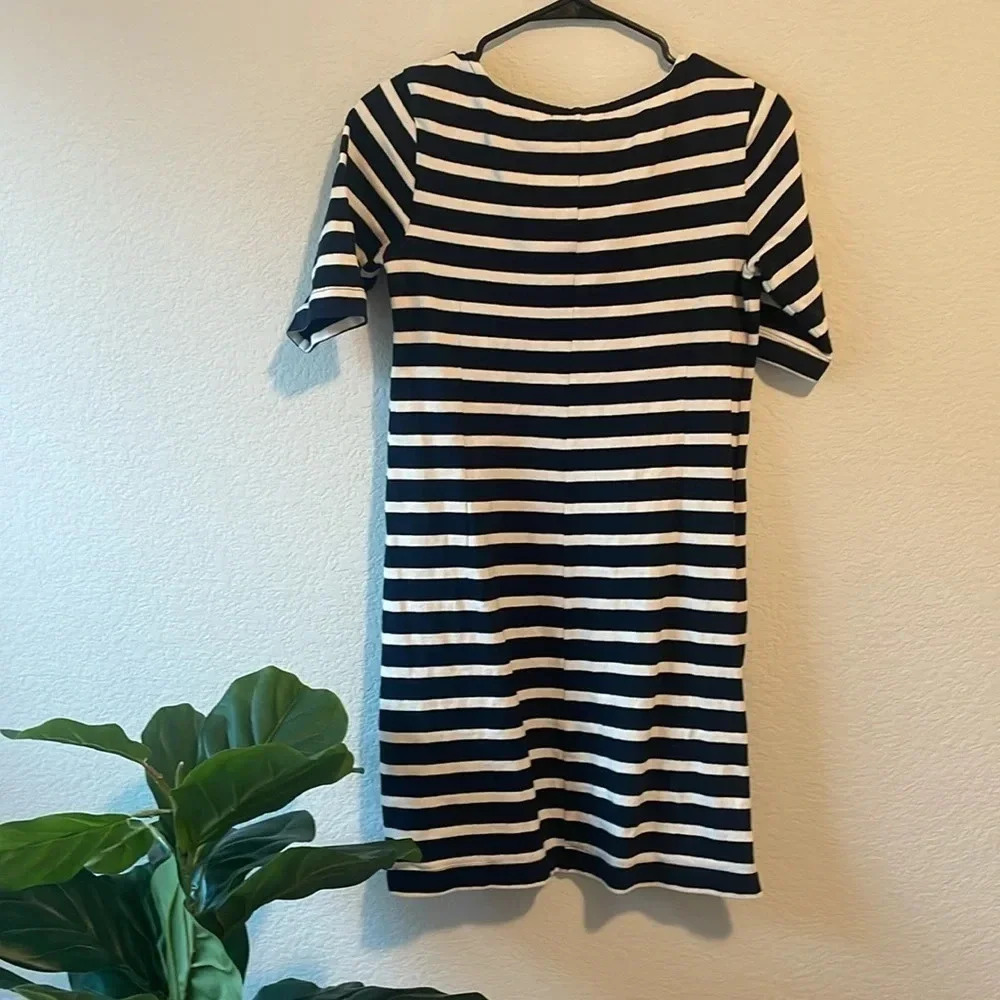 GAP XS navy blue and white striped dress - Picture 4 of 5